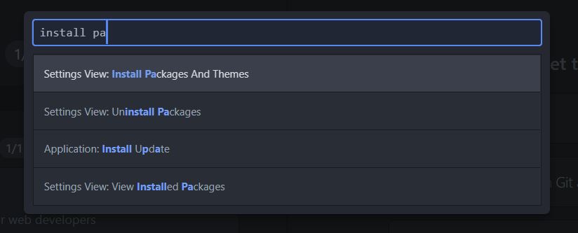 Atom.io Editor Install Package using Ctrl+Shift+P