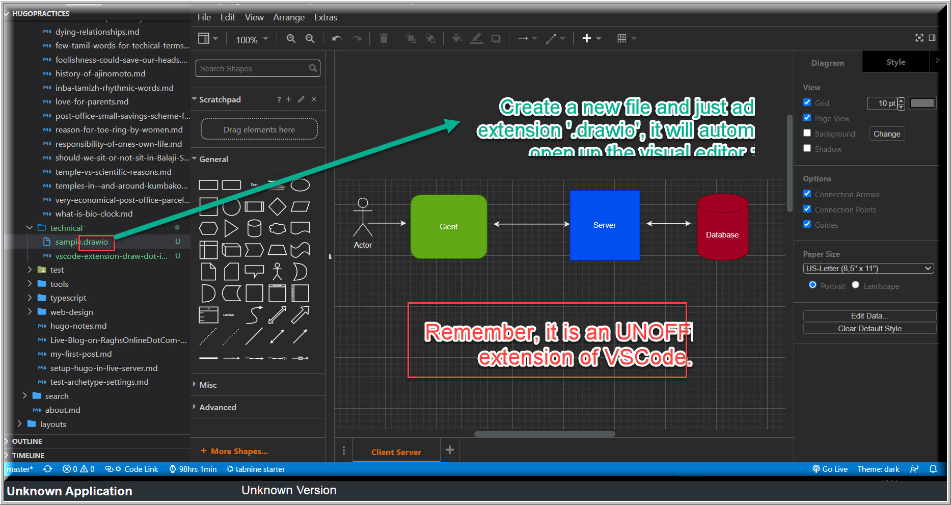 Draw.io tool plugin in VSCode